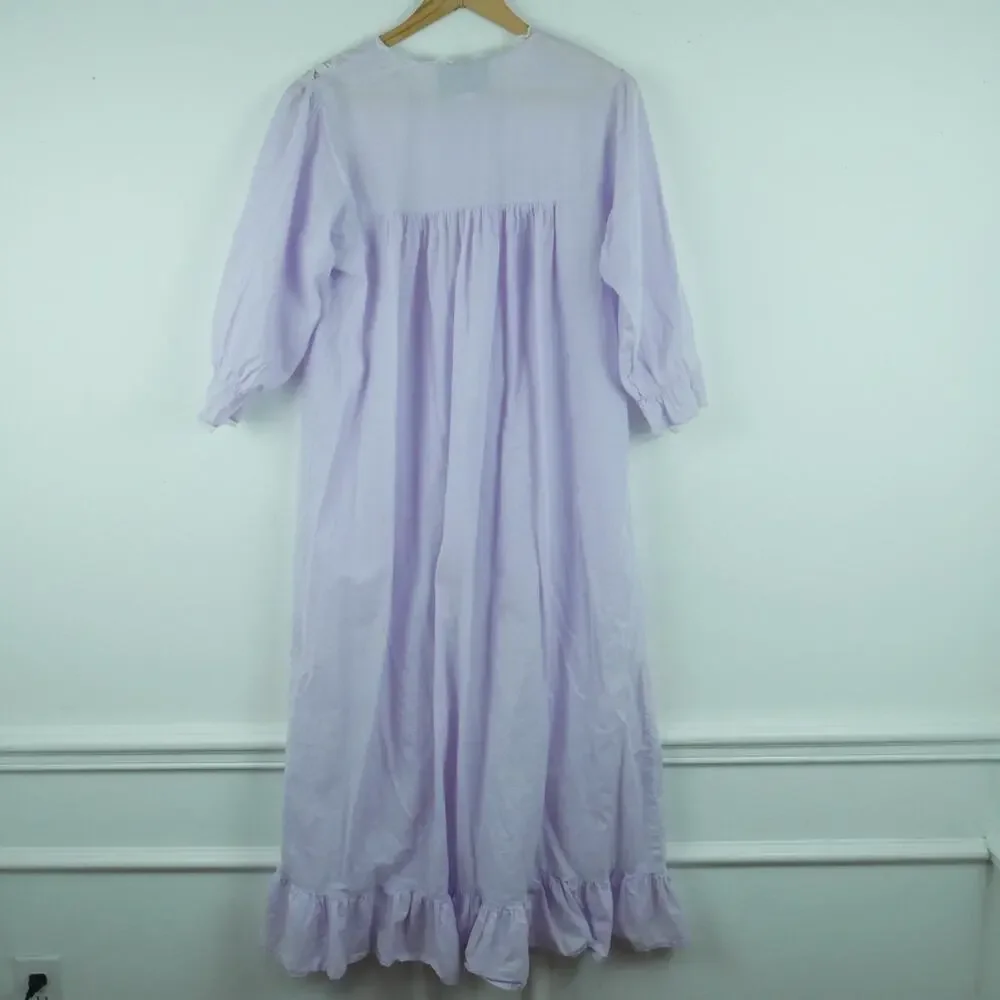 Vintage Small Nightgown Pastel Purple Grannycore Prairie Modest Cottagecore 90s - Picture 11 of 12